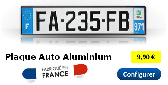 Plaque Immatriculation Auto Aluminium